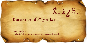 Kossuth Ágosta névjegykártya